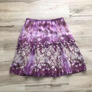 Worthington Purple Floral A-Line Skirt